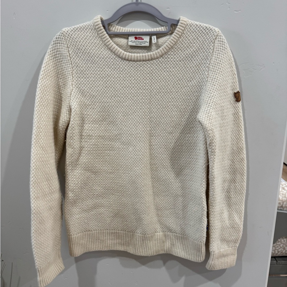 Fjallraven Women's Cream Textured Crewneck Sweater size small